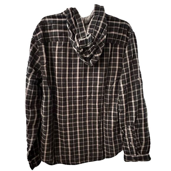 Rock & Republic ~ Long Sleeved Plaid Shirt with Hood ~ Button front ~ size XL - Picture 2 of 8